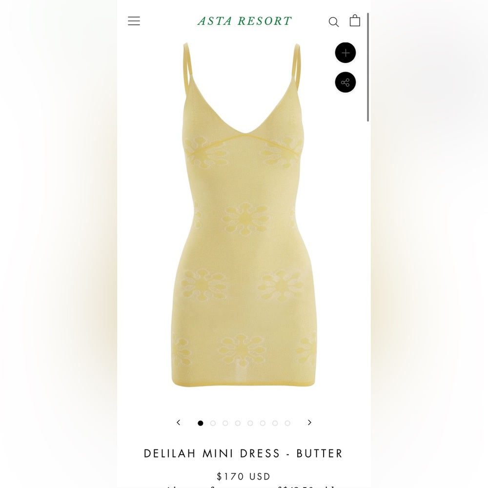 Asta Resort DELILAH mini dress in the color butter.